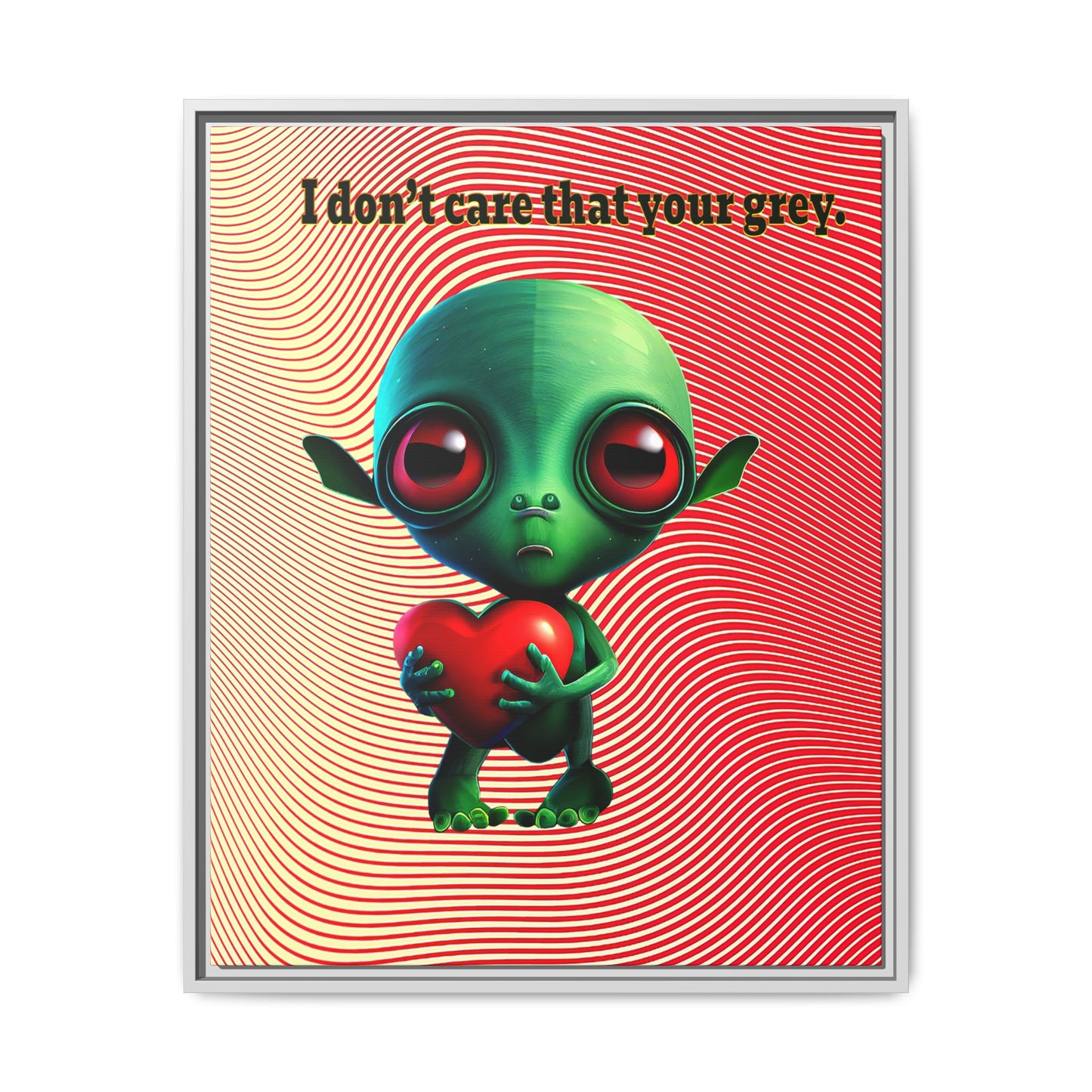 I don't care that your grey - framed canvas art (yellow-orange wave)