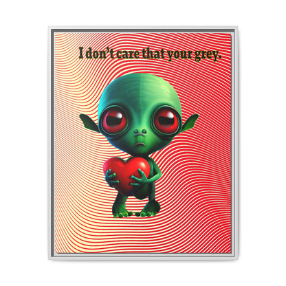 I don't care that your grey - framed canvas art (yellow-orange wave)