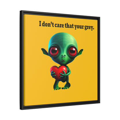 I don't care that your grey - framed canvas art (yellow)