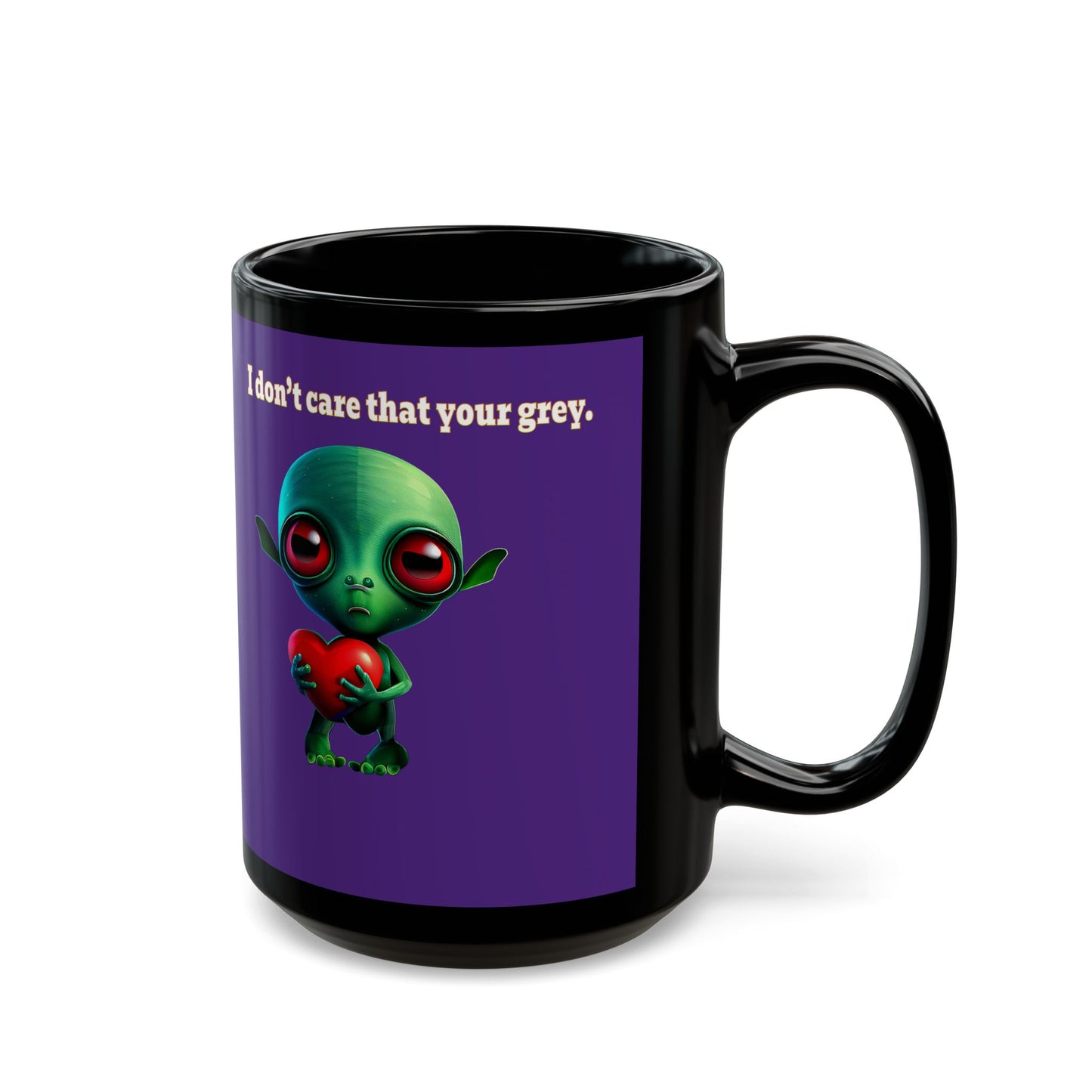 I don't care that your grey - Black Mug (purple)