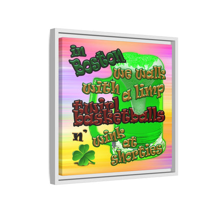 celtics logo - framed canvas art (color blur)