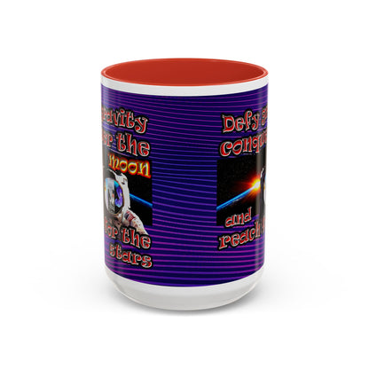 defy conquer reach - Accent Mug (purple wave)