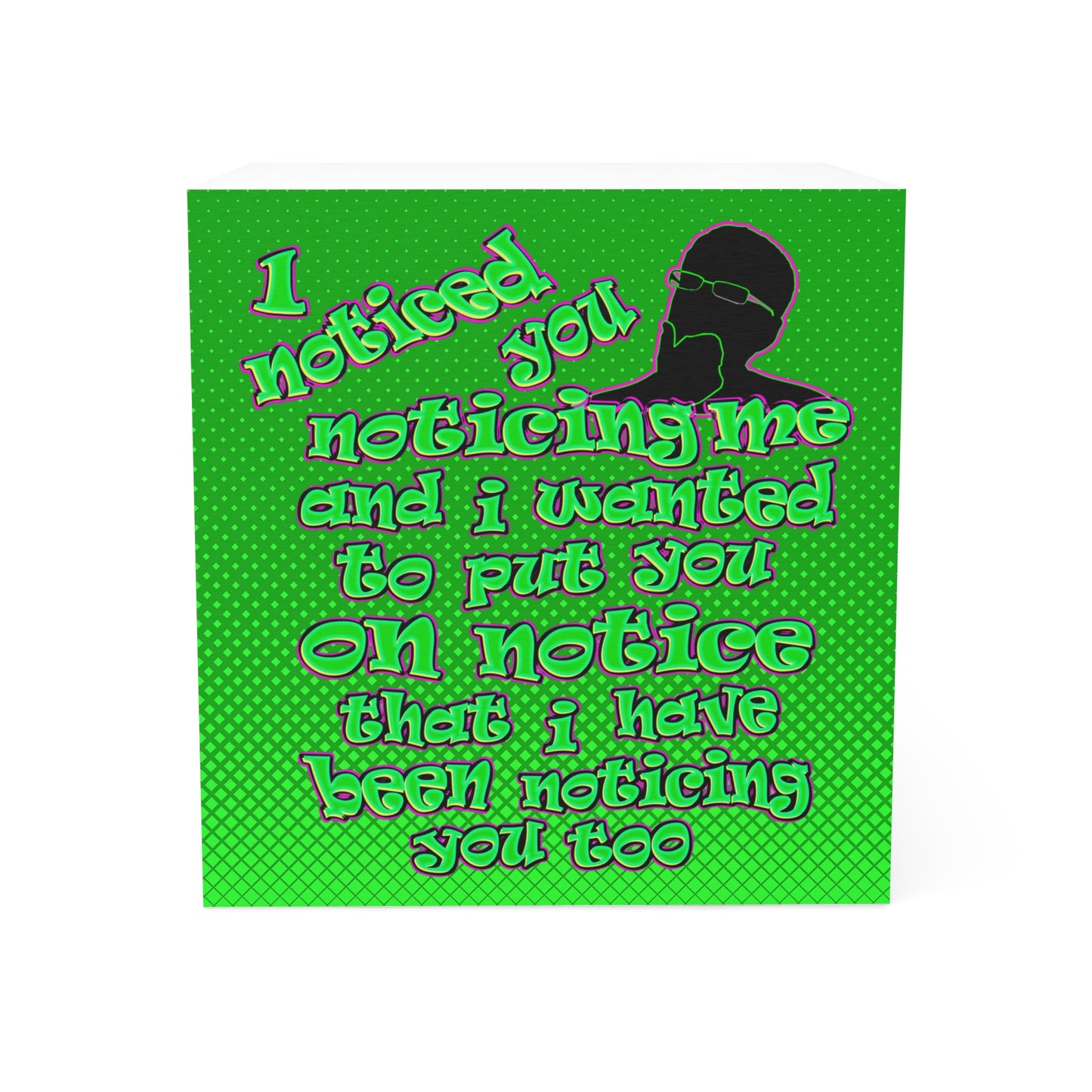 noticed you noticing - note cube (logo green)