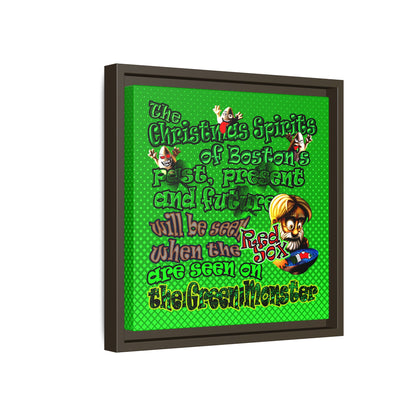 christmas spirits of boston - framed canvas art (logo green)