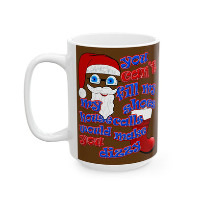 santa's shoes - White Mug (brown)