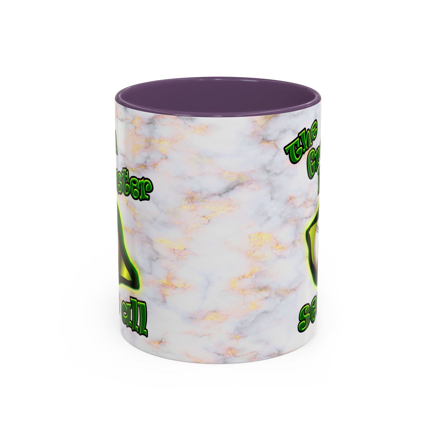 green monster - Accent Mug (white marble)