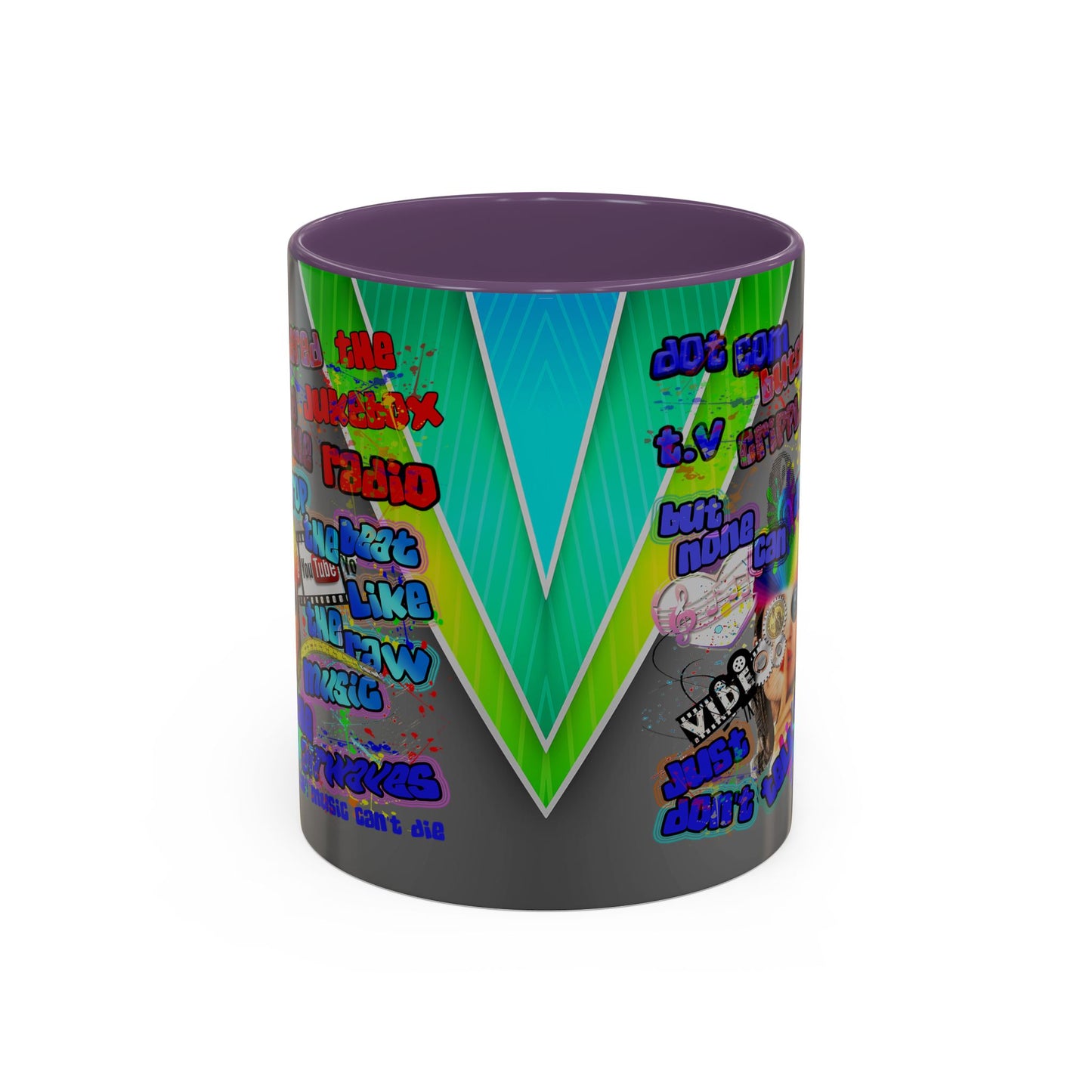 drop the beat - Accent Mug (rainbow split)