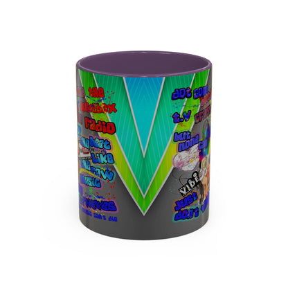 drop the beat - Accent Mug (rainbow split)