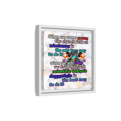 doggystyle - framed canvas art (white marble)