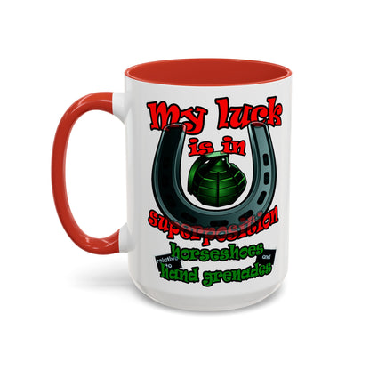 my luck - Accent Mug (white)