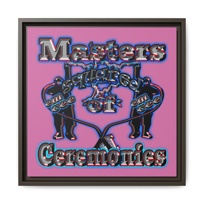 em cee squared - framed canvas art (light pink)