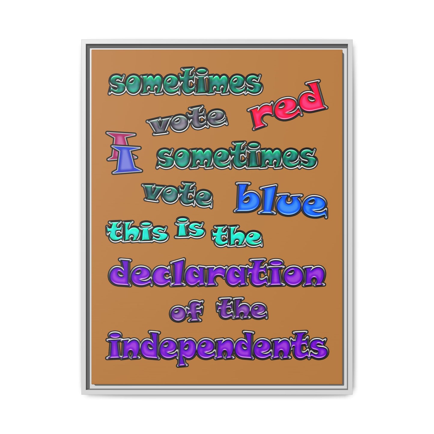 declaration of the independents - framed canvas art (light brown)