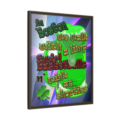 celtics logo - framed canvas art (grey-pink wave)