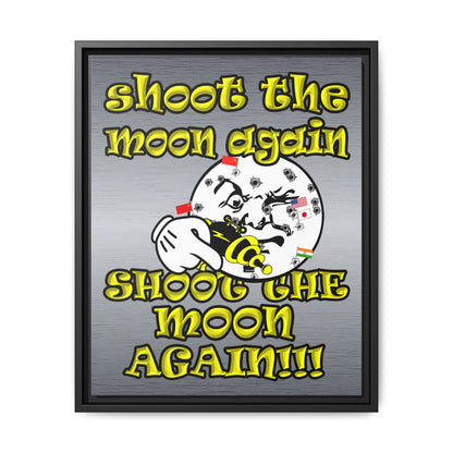 shoot the moon again - framed canvas art (brushed nickel)