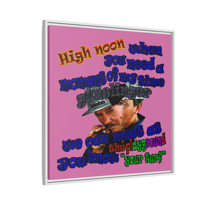 high noon - framed canvas art (light pink)