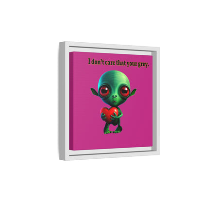 I don't care that your grey - framed canvas art (pink)