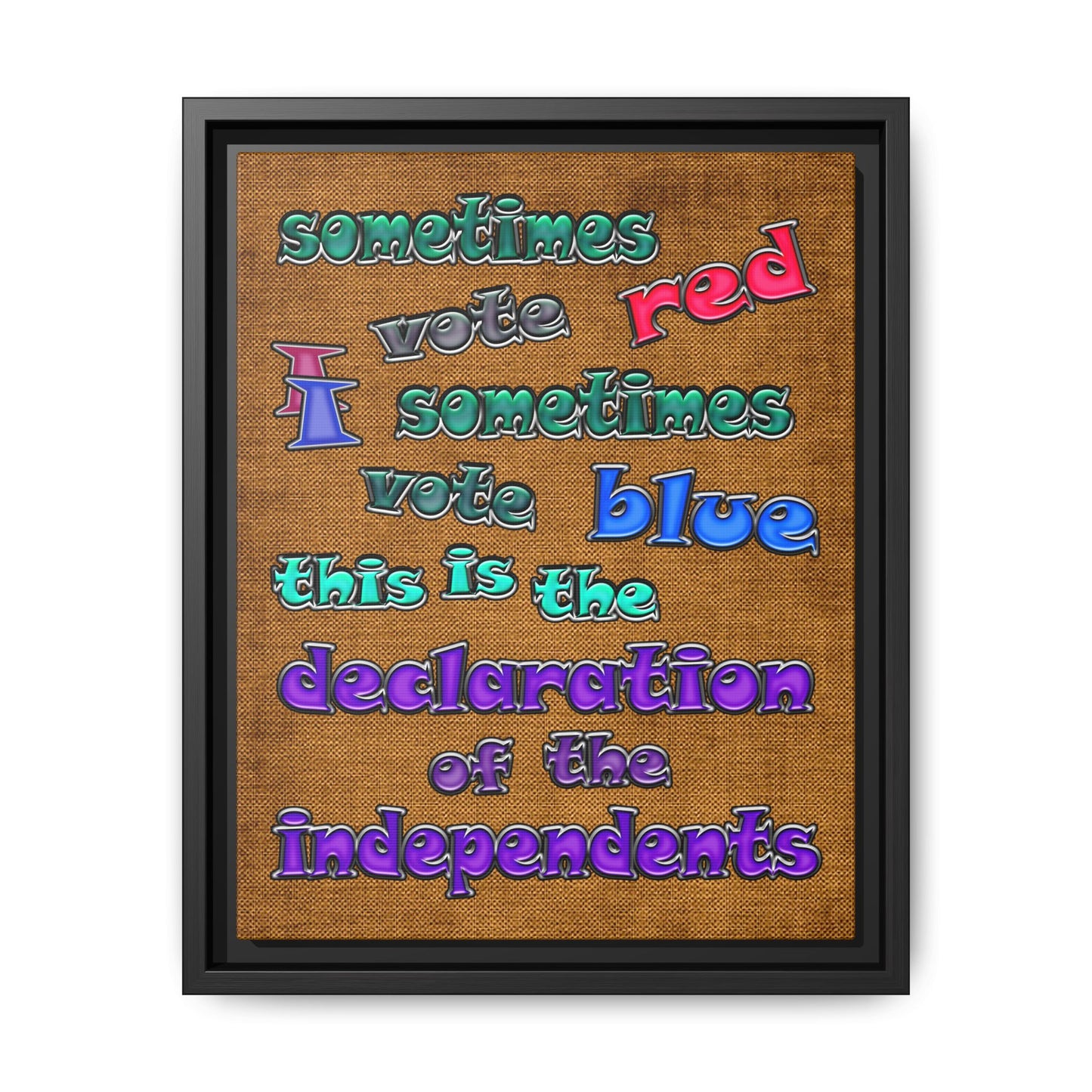 declaration of the independents - framed canvas art (brown papyrus)