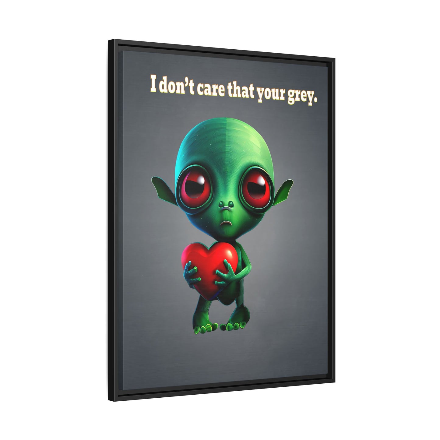 I don't care that your grey - framed canvas art (grey-light grey)