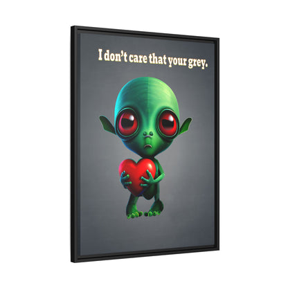I don't care that your grey - framed canvas art (grey-light grey)