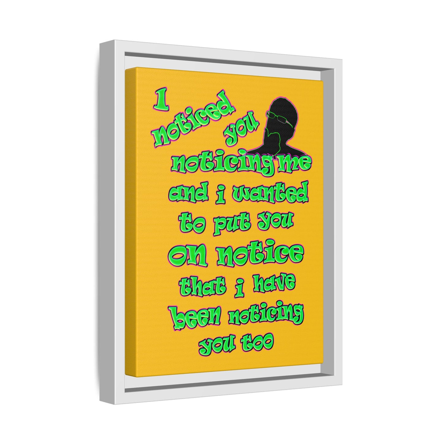 noticed you noticing - framed canvas art (yellow)