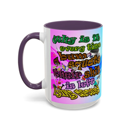 the bum's shit - Accent Mug (light blue-pink wave)