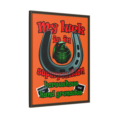 my luck - framed canvas art (orange)