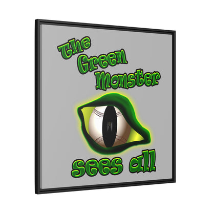 green monster - framed canvas art (light grey)