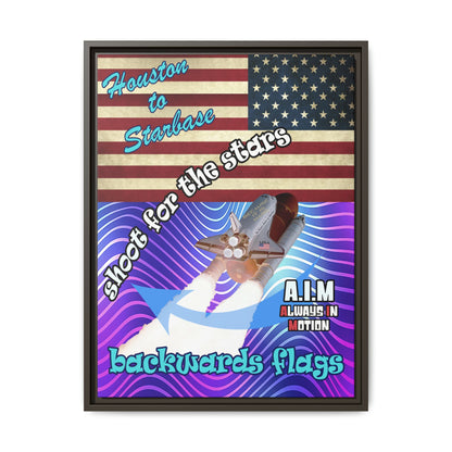 shoot for the stars - framed canvas art (purple wave)