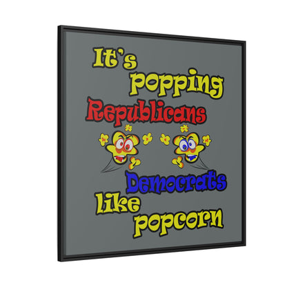 popping like popcorn - framed canvas art (dark grey)