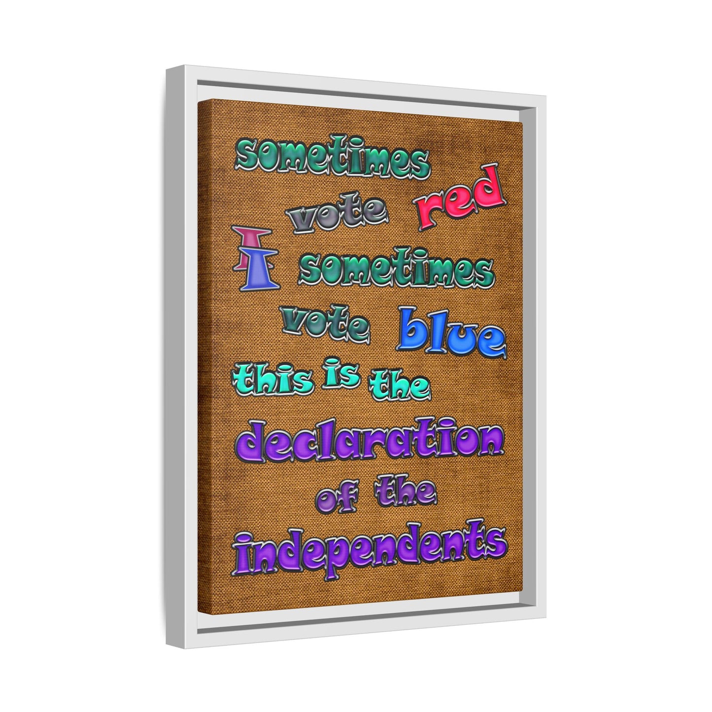 declaration of the independents - framed canvas art (brown papyrus)
