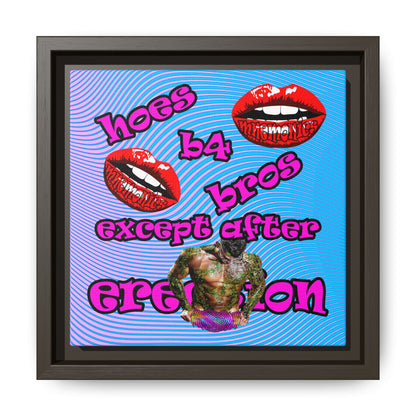 hoes b4 bros - framed canvas art (light blue-purple wave)