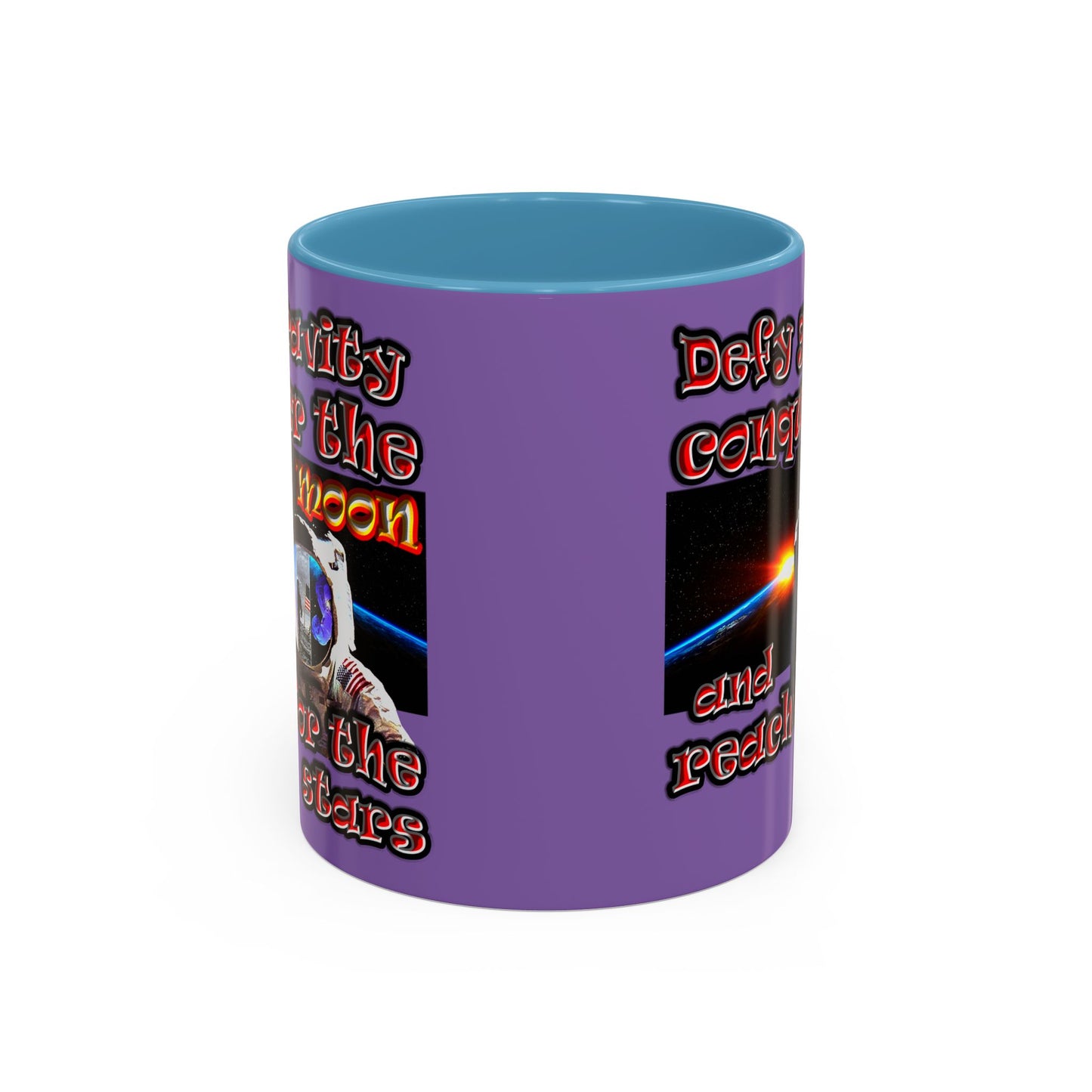 defy conquer reach - Accent Mug (light purple)