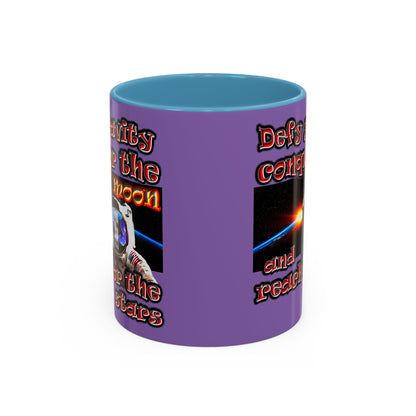 defy conquer reach - Accent Mug (light purple)