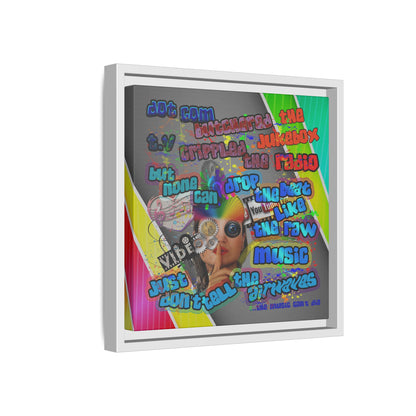 drop the beat - framed canvas art (rainbow split)