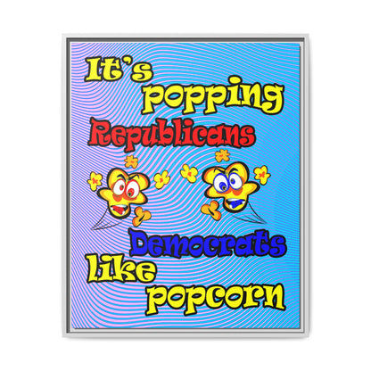popping like popcorn - framed canvas art (light blue-purple wave)