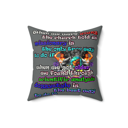 doggystyle - Faux Suede Square Pillow - (dark grey)