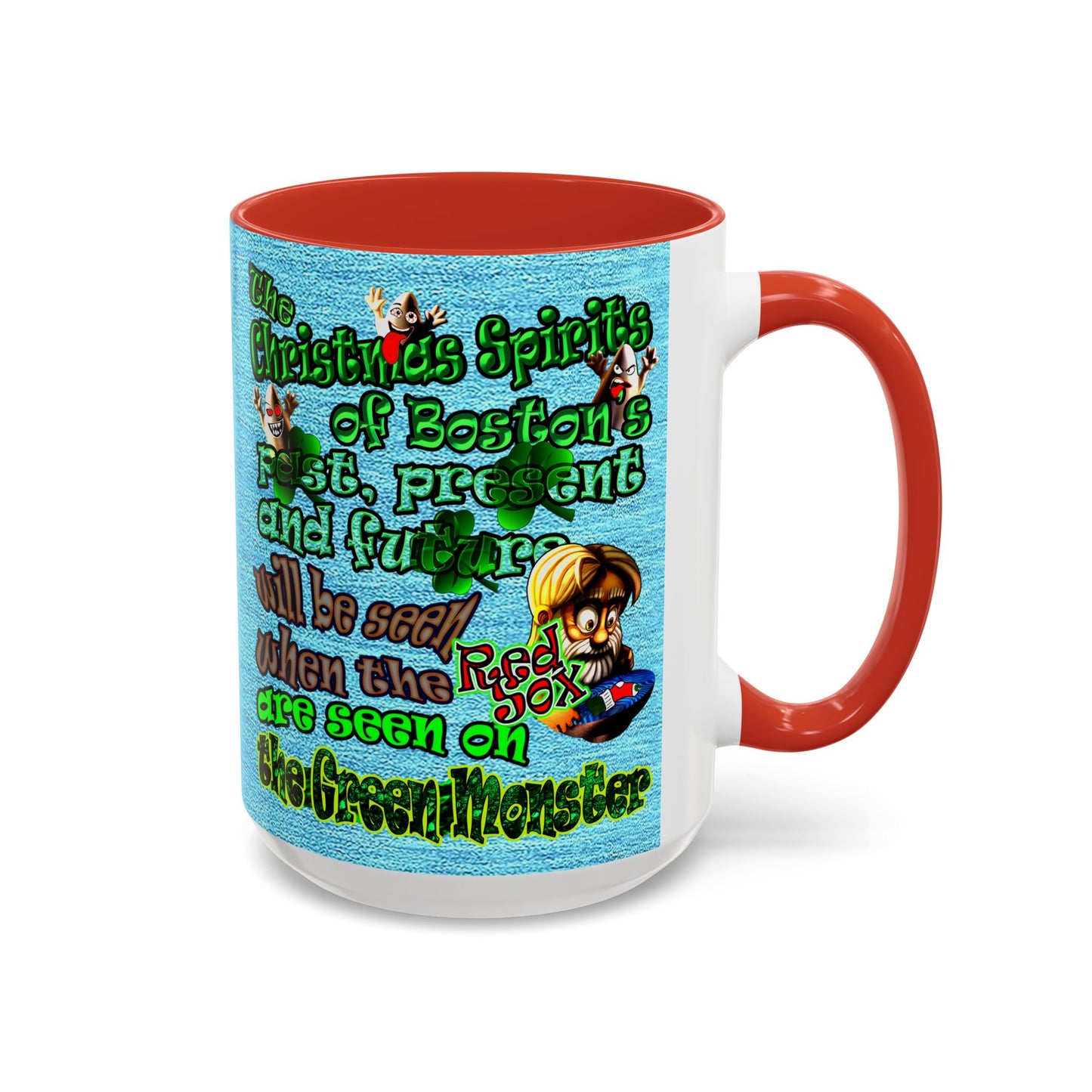 christmas spirits of boston - Accent Mug (faded blue)