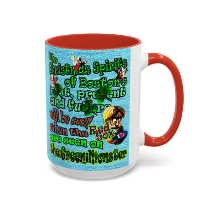 christmas spirits of boston - Accent Mug (faded blue)