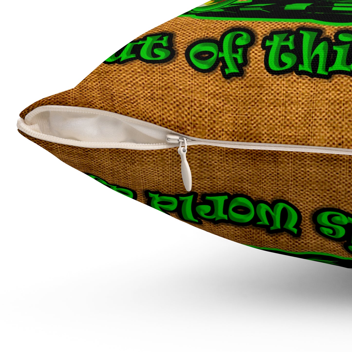 disc jockey - Spun Polyester Square Pillow - (dichromatic brown papyrus)