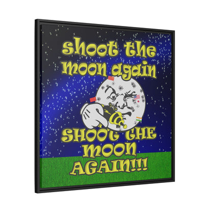 shoot the moon again - framed canvas art ('snoops' background)