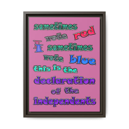 declaration of the independents - framed canvas art (light pink)