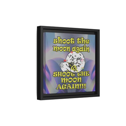 shoot the moon again - framed canvas art (grey-pink wave)