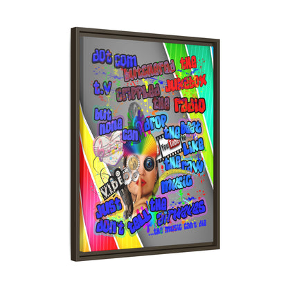drop the beat - framed canvas art (rainbow split)