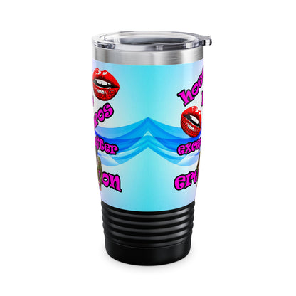 hoes b4 bros - Ringneck Tumbler, 20oz (light blue-pink wave)