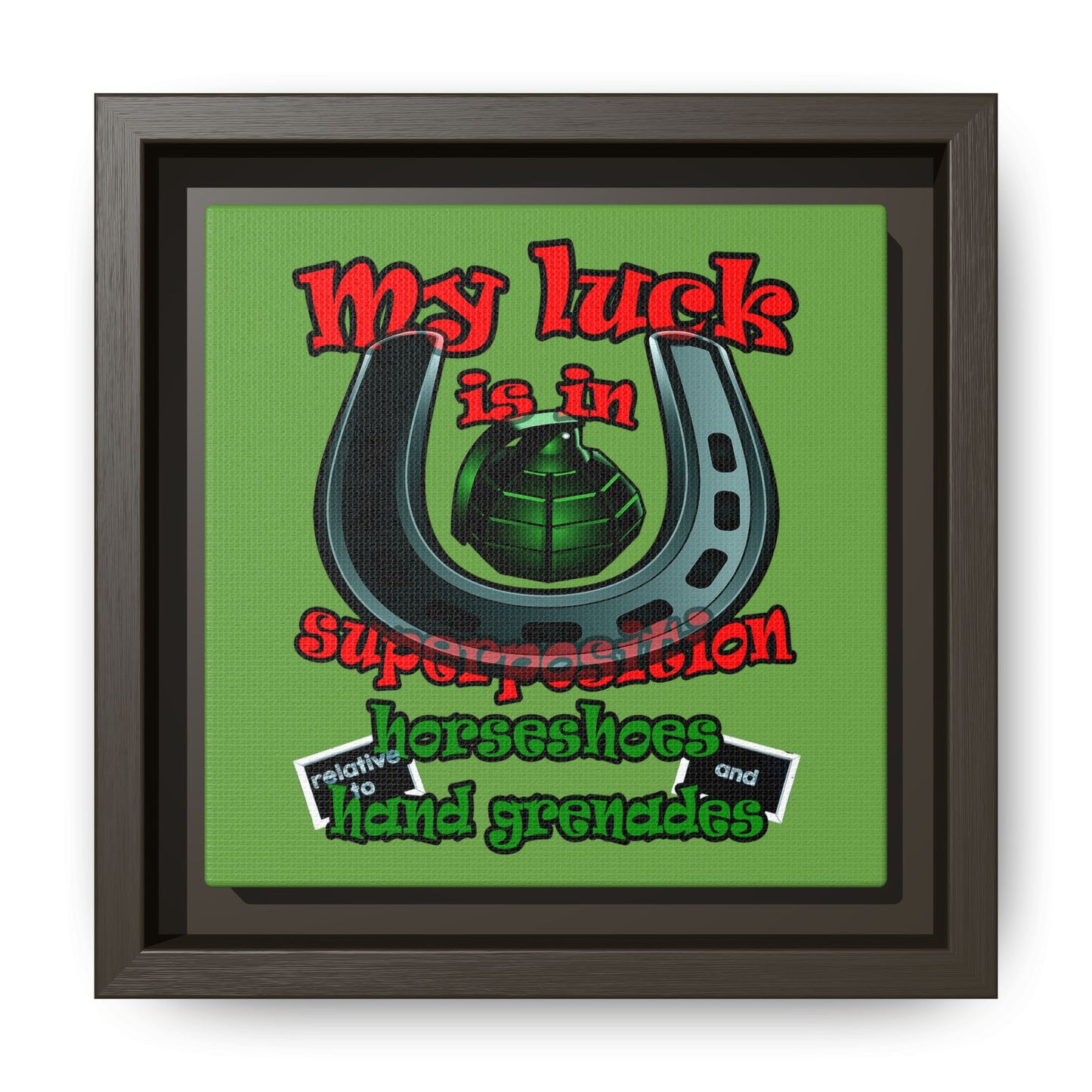my luck - framed canvas art (green)