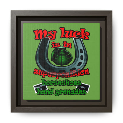my luck - framed canvas art (green)