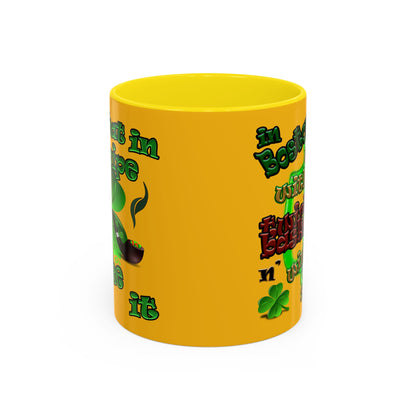 celtics logo - Accent Mug (yellow)