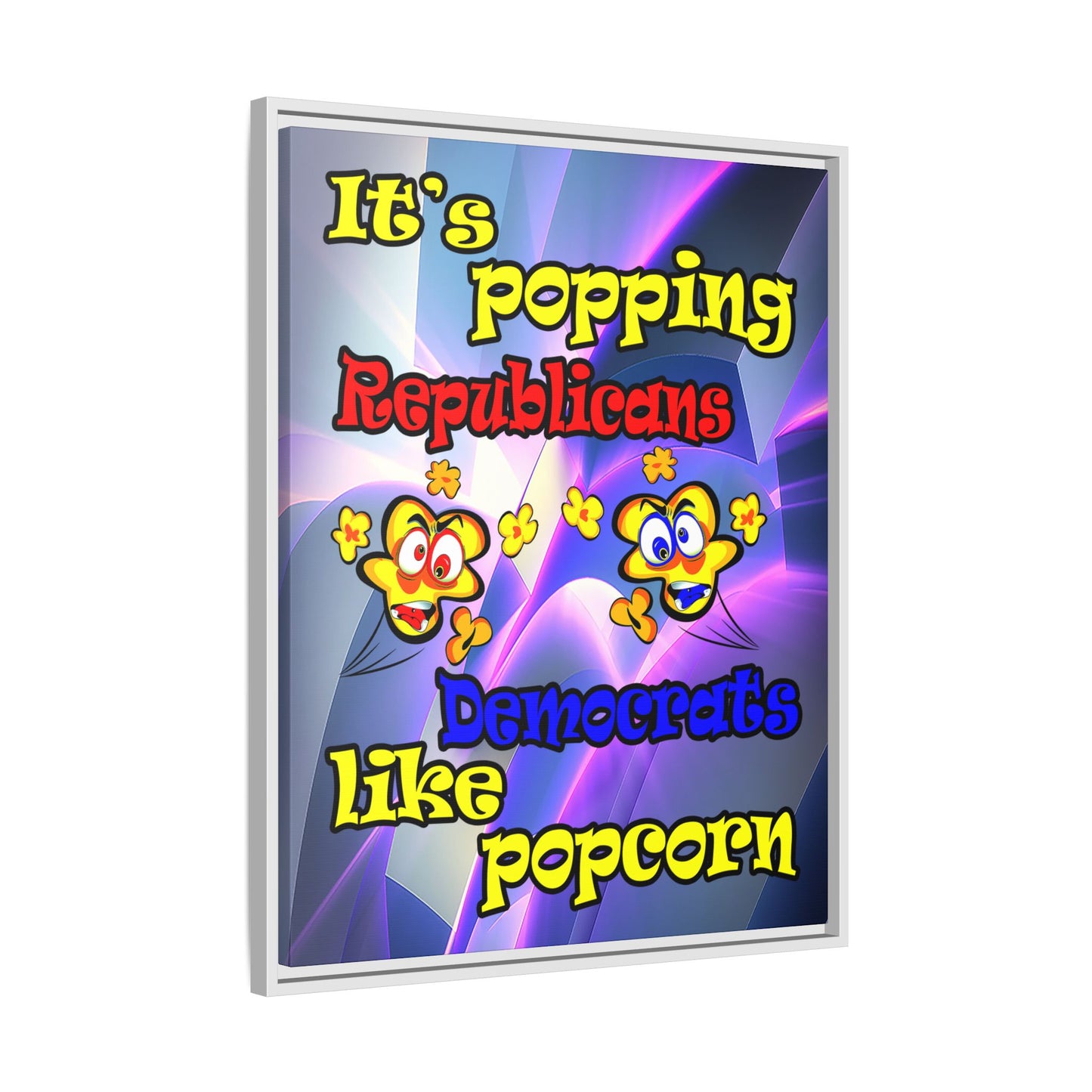 popping like popcorn - framed canvas art (grey-pink wave)