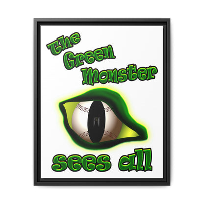 green monster - framed canvas art (white)
