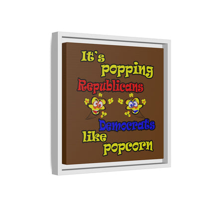 popping like popcorn - framed canvas art (brown)